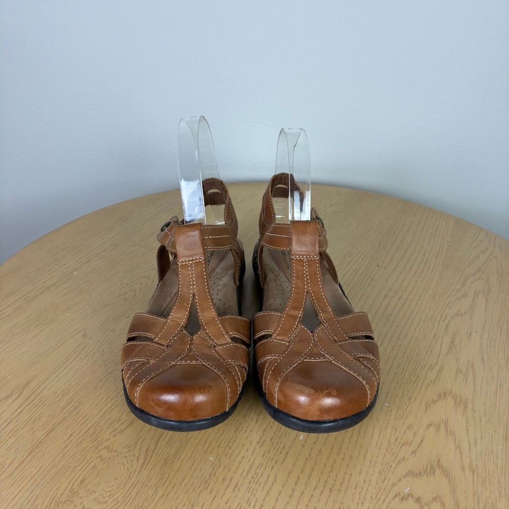 Rockport Cobb Hill Womens Tan Leather Fisherman Sandals Mary Jane Women's 6.5 - Picture 2 of 7